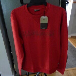 NAPAPIJRI  NORWEGIAN GEOGRAPHIC OVERSIZED MEN RED  SWEATSHIRT SIZE M NEW TAGS